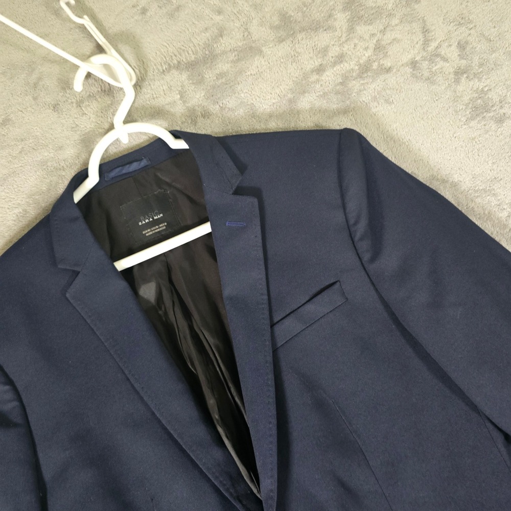 Zara Man Basic Blazer Slim Fit Two Button Navy Bl… - image 1